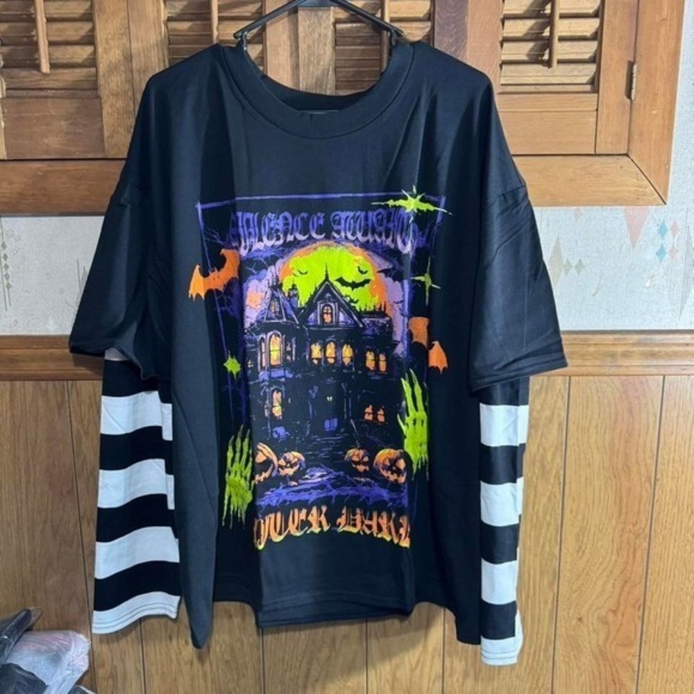 Hot Topic Halloween Long Sleeve Twofer Shirt NWT Size 3XL